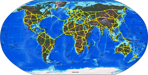 Hybridbahn Weltkarte